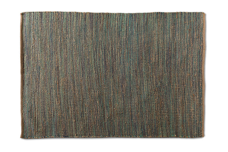 Cronin Modern and Contemporary Blue Handwoven Hemp Blend Area Rug