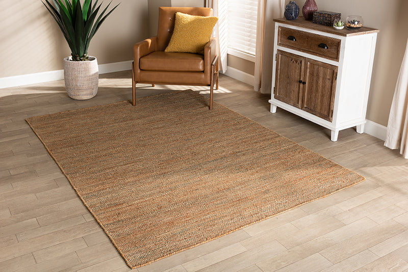 Rianne Modern and Contemporary Brick Handwoven Hemp Area Rug