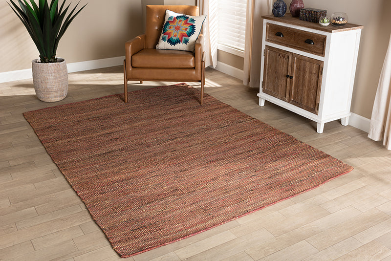 Rianne Modern and Contemporary Rust Handwoven Hemp Area Rug