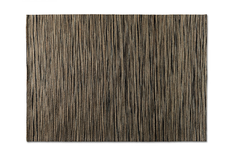 Edana Modern and Contemporary Beige and Black Handwoven Hemp Area Rug