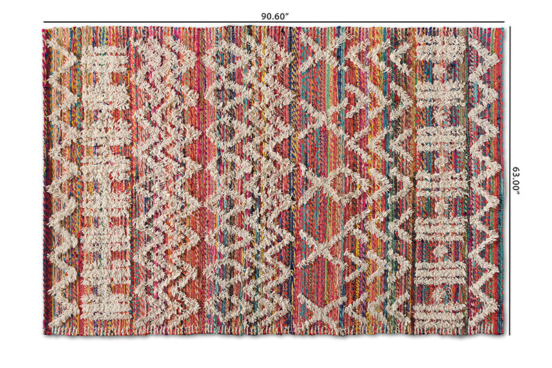 Frida Modern and Contemporary Multi-Colored Handwoven Fabric Blend Area Rug