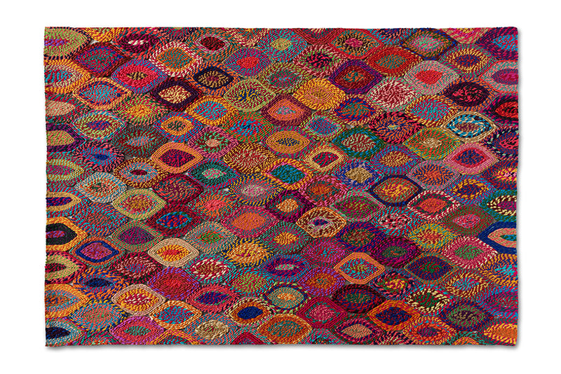 Saffi Modern and Contemporary Multi-Colored Handwoven Fabric Area Rug