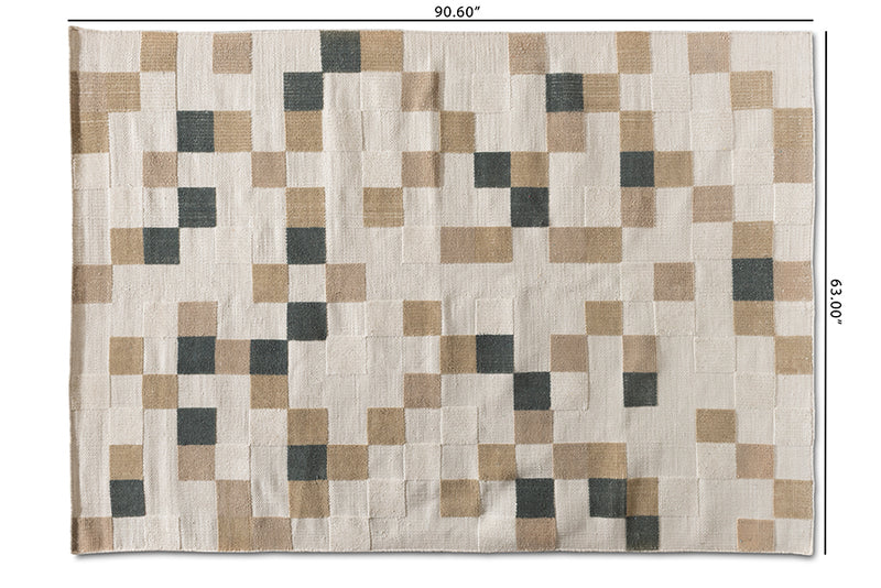 Hale Modern and Contemporary Ivory and Gray Handwoven PET Yarn Indoor and Outdoor Area Rug