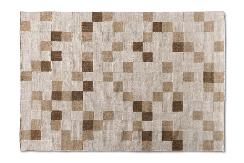 Hale Ivory and Beige Handwoven PET Yarn Area Rug Baxton
