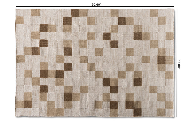 Hale Modern and Contemporary Ivory and Beige Handwoven PET Yarn Indoor and Outdoor Area Rug