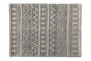 Lauro Ivory and Blue Handwoven Wool Blend Area Rug Baxton