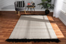 Laverick Beige and Black Handwoven Wool Blend Area Rug Baxton