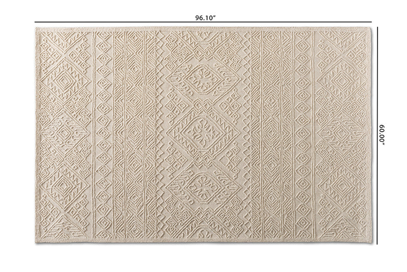 Madison Modern and Contemporary Ivory Hand-Tufted Wool Area Rug