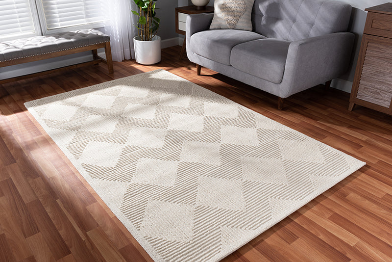 Jameson Modern and Contemporary Ivory Hand-Tufted Wool Area Rug