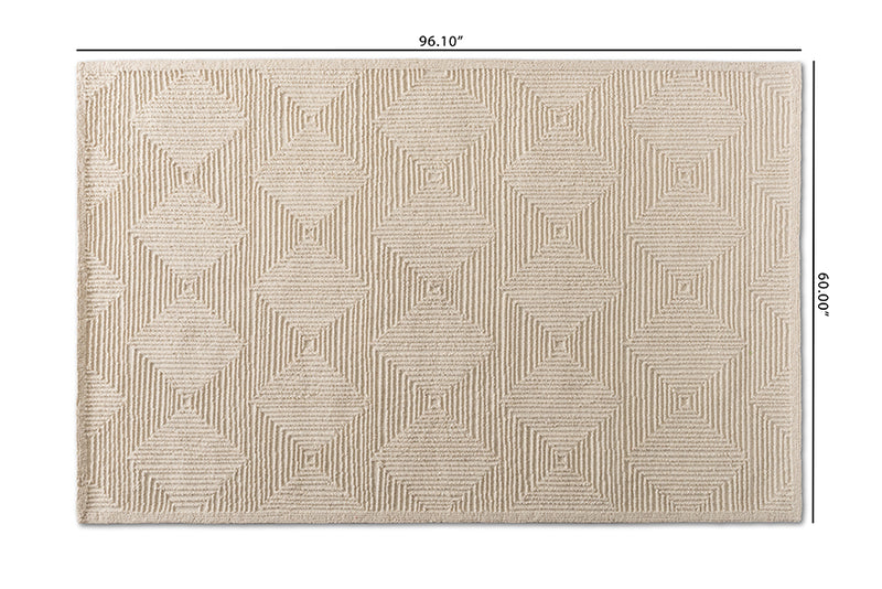 Jameson Modern and Contemporary Ivory Hand-Tufted Wool Area Rug