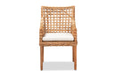 Caterina Natural Brown and Rattan Dining Chair Baxton