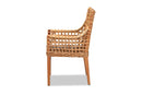 Caterina Natural Brown and Rattan Dining Chair Baxton