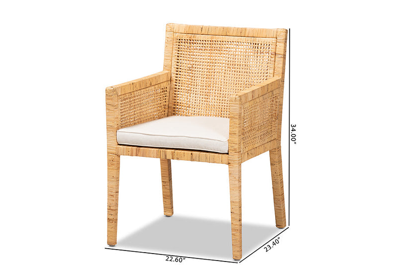 Trianna Natural and Rattan Dining Chair Baxton