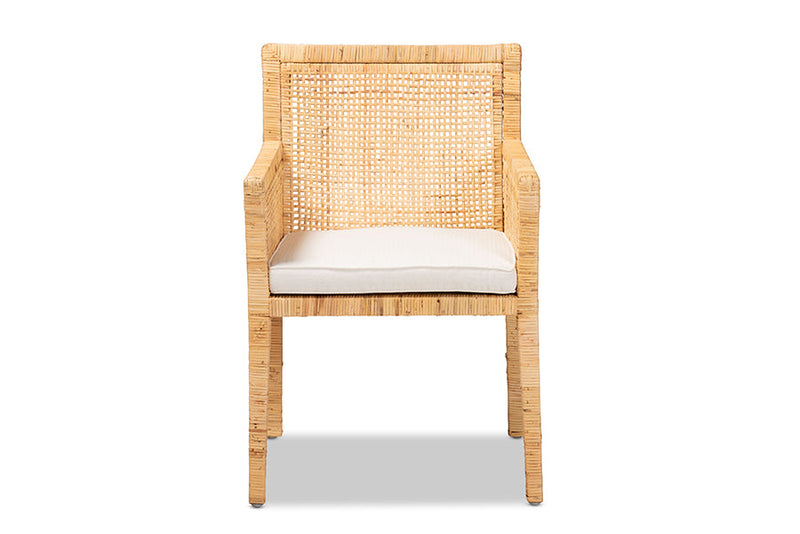 Trianna Natural and Rattan Dining Chair Baxton