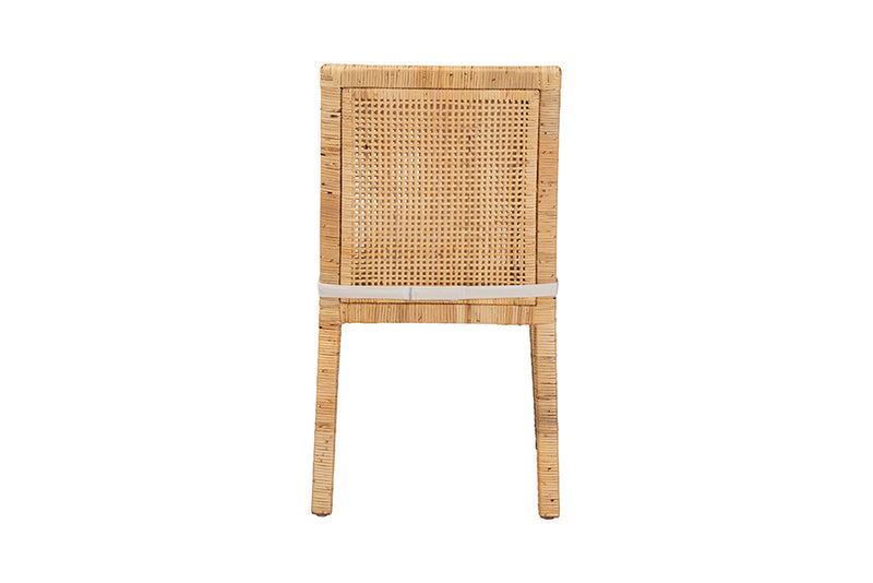 Lumines Modern and Contemporary Natural Finished Wood and Rattan Dining Chair