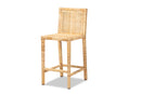 Lumines Natural and Rattan Counter Stool Baxton