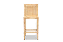 Lumines Natural and Rattan Counter Stool Baxton