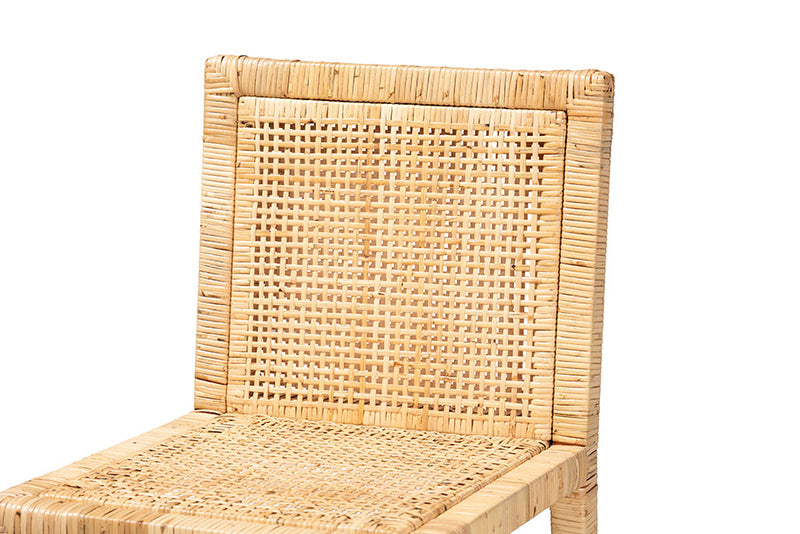 Lumines Natural and Rattan Counter Stool Baxton