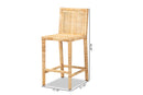 Lumines Natural and Rattan Counter Stool Baxton
