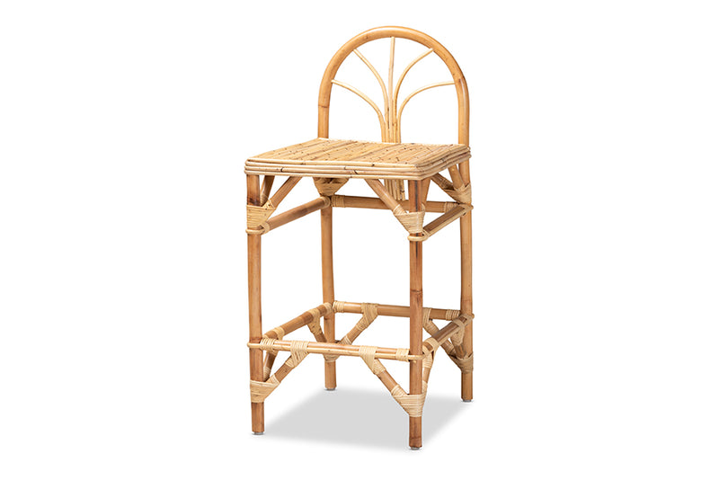 Dayna Modern and Contemporary Natural Finished Rattan Counter Stool