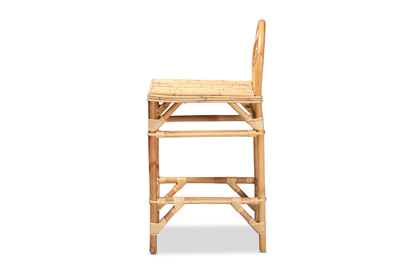 Dayna Modern and Contemporary Natural Finished Rattan Counter Stool