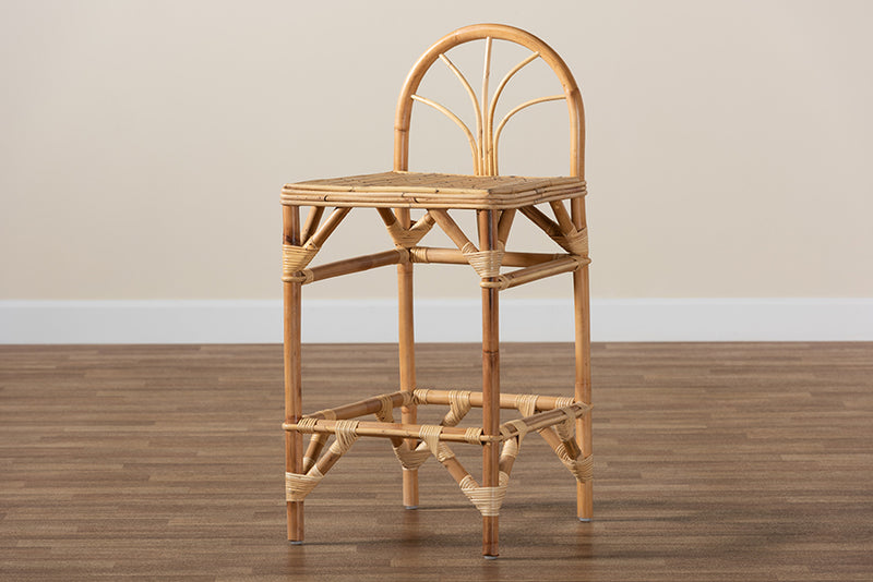 Dayna Modern and Contemporary Natural Finished Rattan Counter Stool