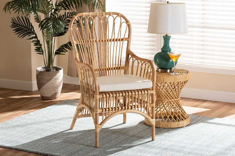 Elira Natural Finished Rattan Armchair Baxton