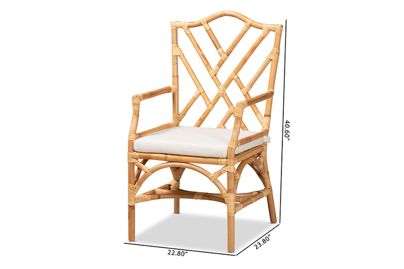 Kyle Modern and Contemporary Natural Finished Rattan Dining Chair