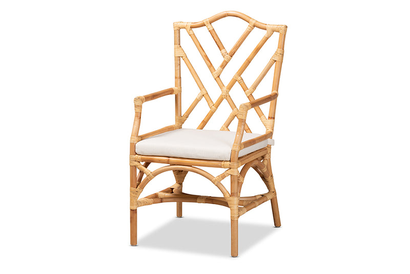 Kyle Modern and Contemporary Natural Finished Rattan Dining Chair