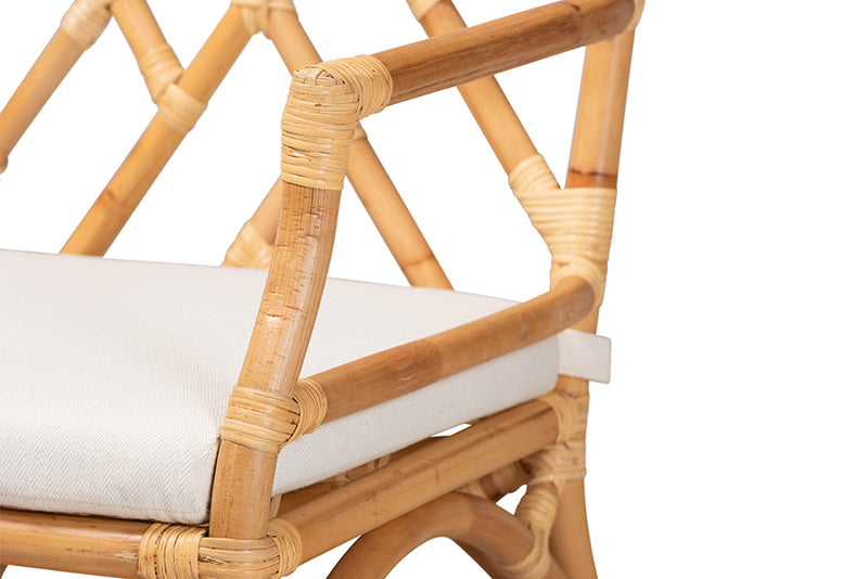 Kyle Modern and Contemporary Natural Finished Rattan Dining Chair