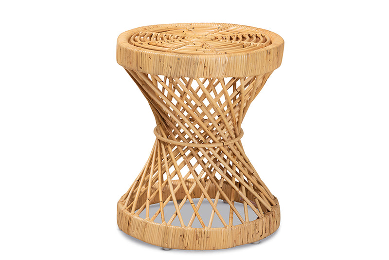 Dayna Modern and Contemporary Natural Finished Rattan End Table