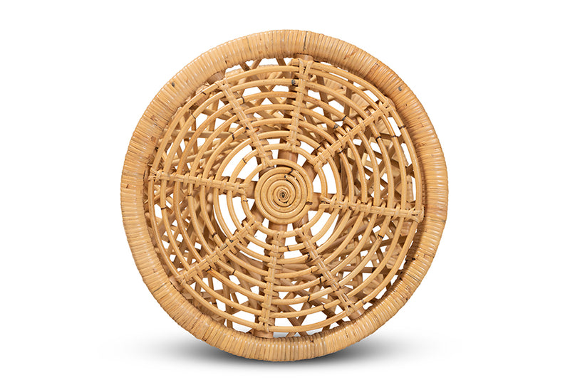 Dayna Modern and Contemporary Natural Finished Rattan End Table