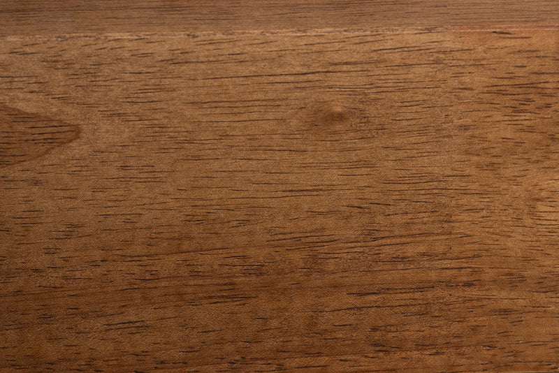 Leone Walnut Brown Full Size Platform Bed w/Charging Station Baxton