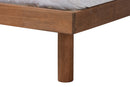 Markell Walnut Brown Queen Size Platform Bed w/Charging Station Baxton
