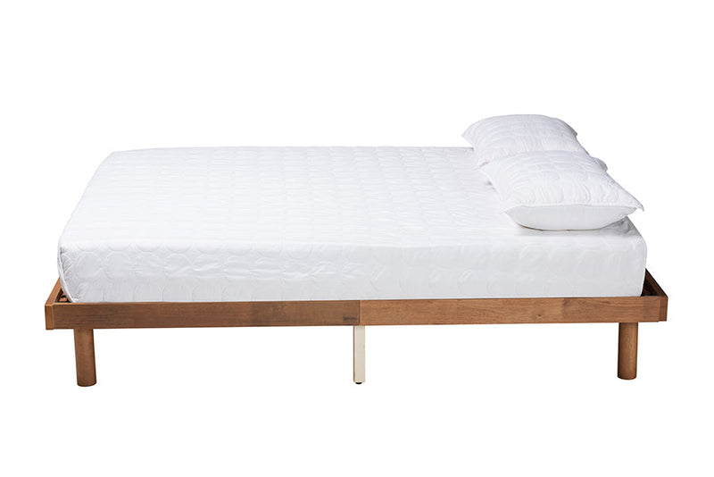Fortuna Walnut Brown Queen Size Platform Bed Baxton