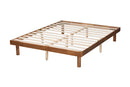 Fortuna Walnut Brown King Size Platform Bed Baxton