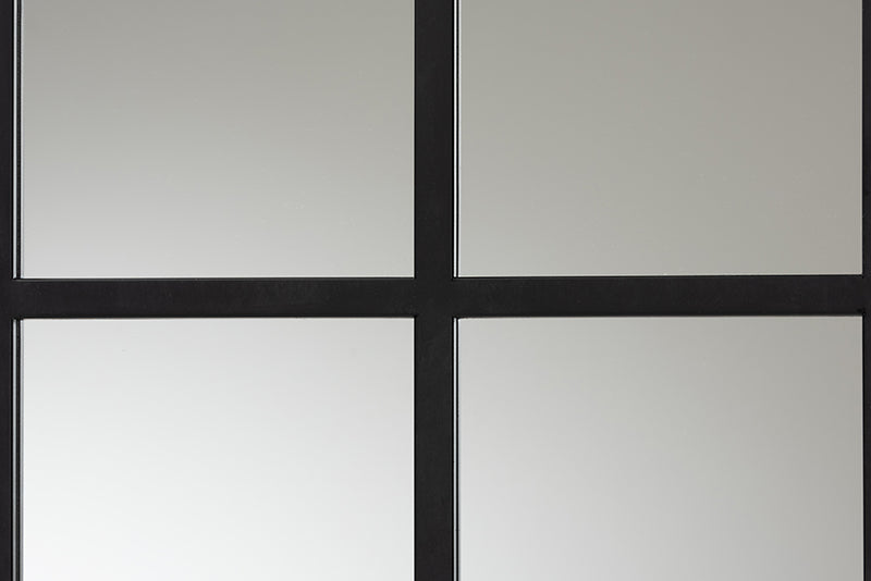 Adley Modern and Contemporary Black Finished Metal Accent Wall Mirror