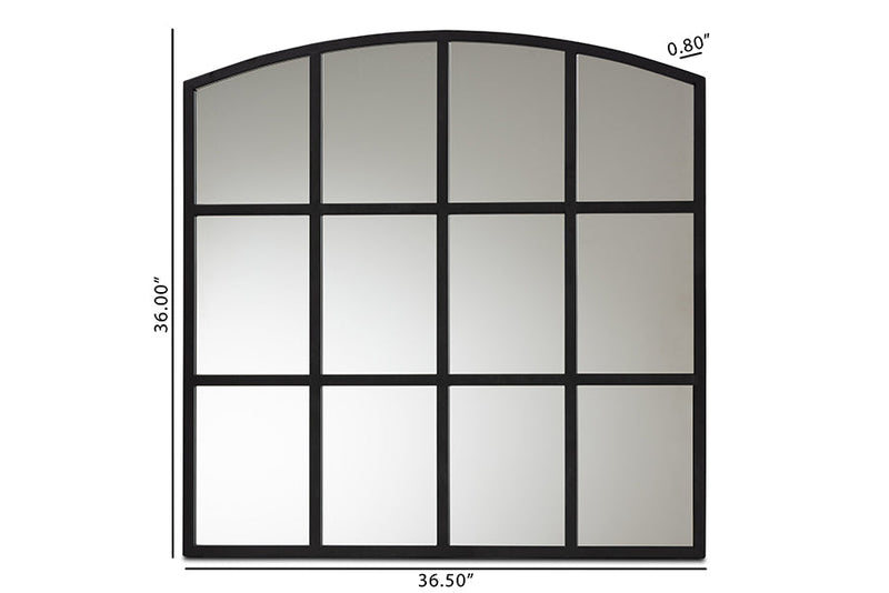 Adley Black Finished Metal Accent Wall Mirror Baxton