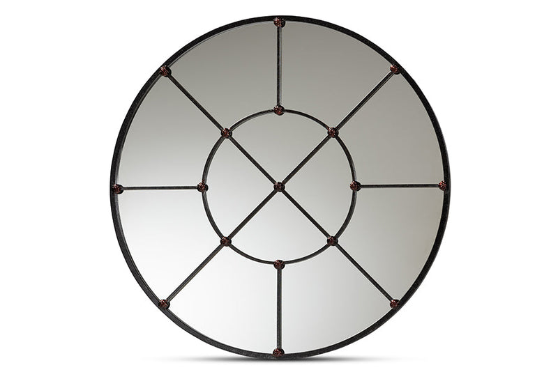 Jovia Black Finished Metal Accent Wall Mirror Baxton