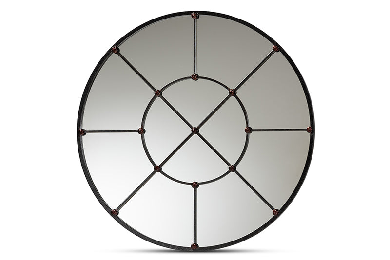 Jovia Modern and Contemporary Black Finished Metal Accent Wall Mirror