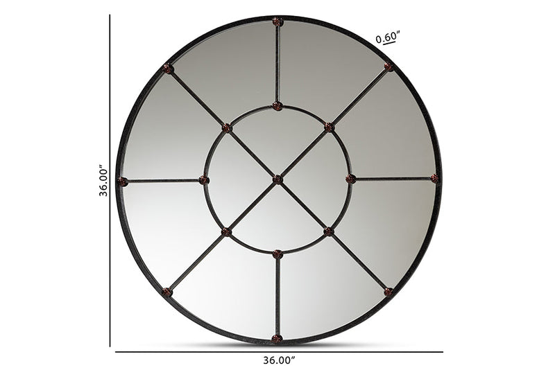 Jovia Black Finished Metal Accent Wall Mirror Baxton