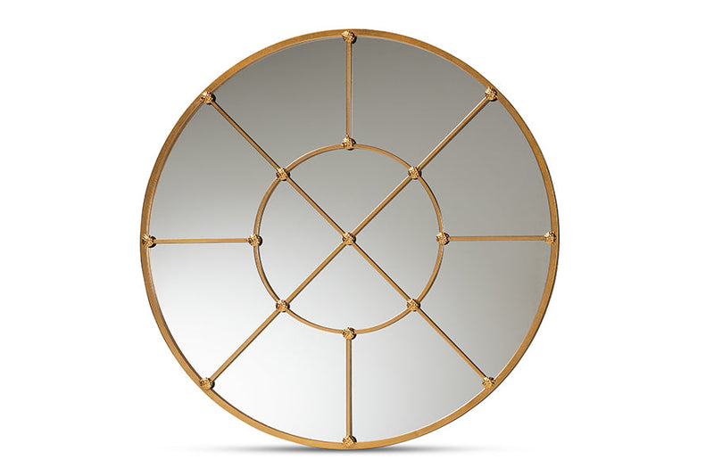 Jovia Gold Finished Metal Accent Wall Mirror Baxton