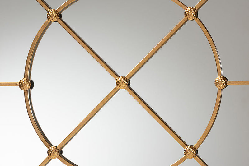 Jovia Gold Finished Metal Accent Wall Mirror Baxton