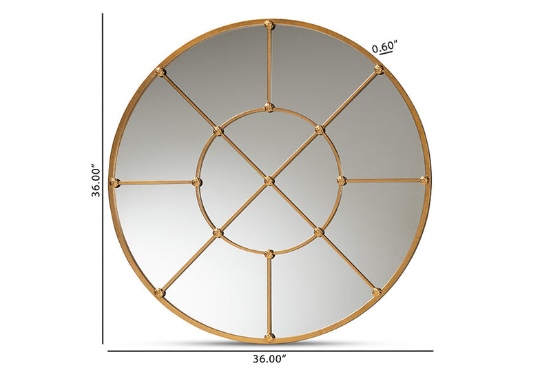 Jovia Gold Finished Metal Accent Wall Mirror Baxton