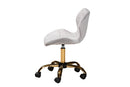 Neva Gray Velvet Fabric and Gold Metal Swivel Office Chair Baxton