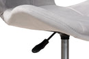 Neva Gray Velvet Fabric and Gold Metal Swivel Office Chair Baxton