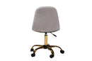 Capucine Gray Velvet Fabric and Gold Metal Swivel Office chair Baxton