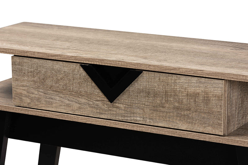 Ancel Light Brown 1-Drawer Console Table Baxton
