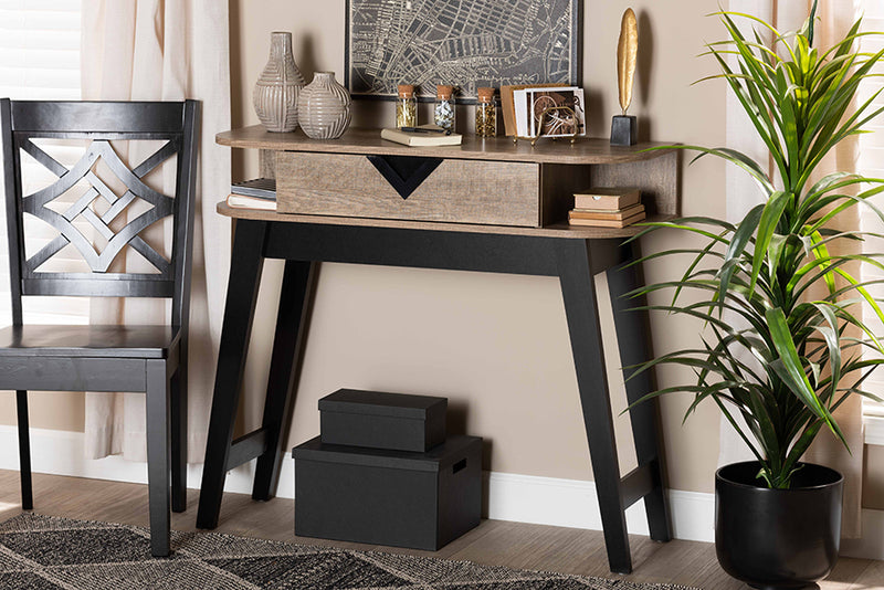 Ancel Modern and Contemporary Light Brown Finished Wood 1-Drawer Console Table