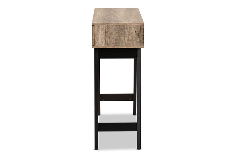 Ancel Light Brown 2-Drawer Console Table Baxton